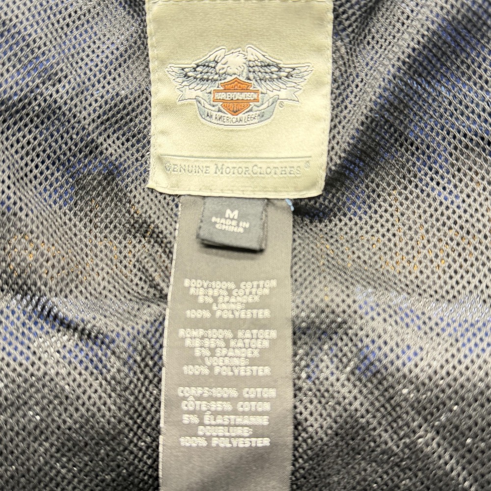 Harley-Davidson Shirt Womens M Blue Plaid Button-Up Short Sleeve Embroidered - Picture 3 of 6